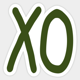 Kiss and hug XO Forest green Sticker